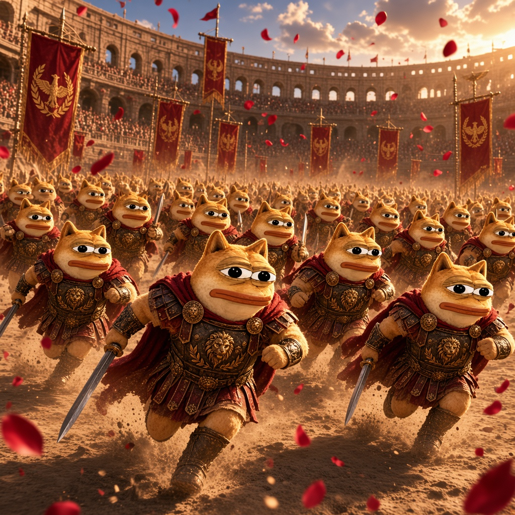 A legion of Dopeus Maximus charging the arena