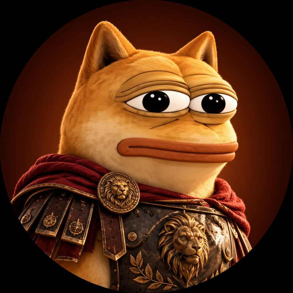 Dopeus Maximus, the Shiba emperor with Pepe’s face.
