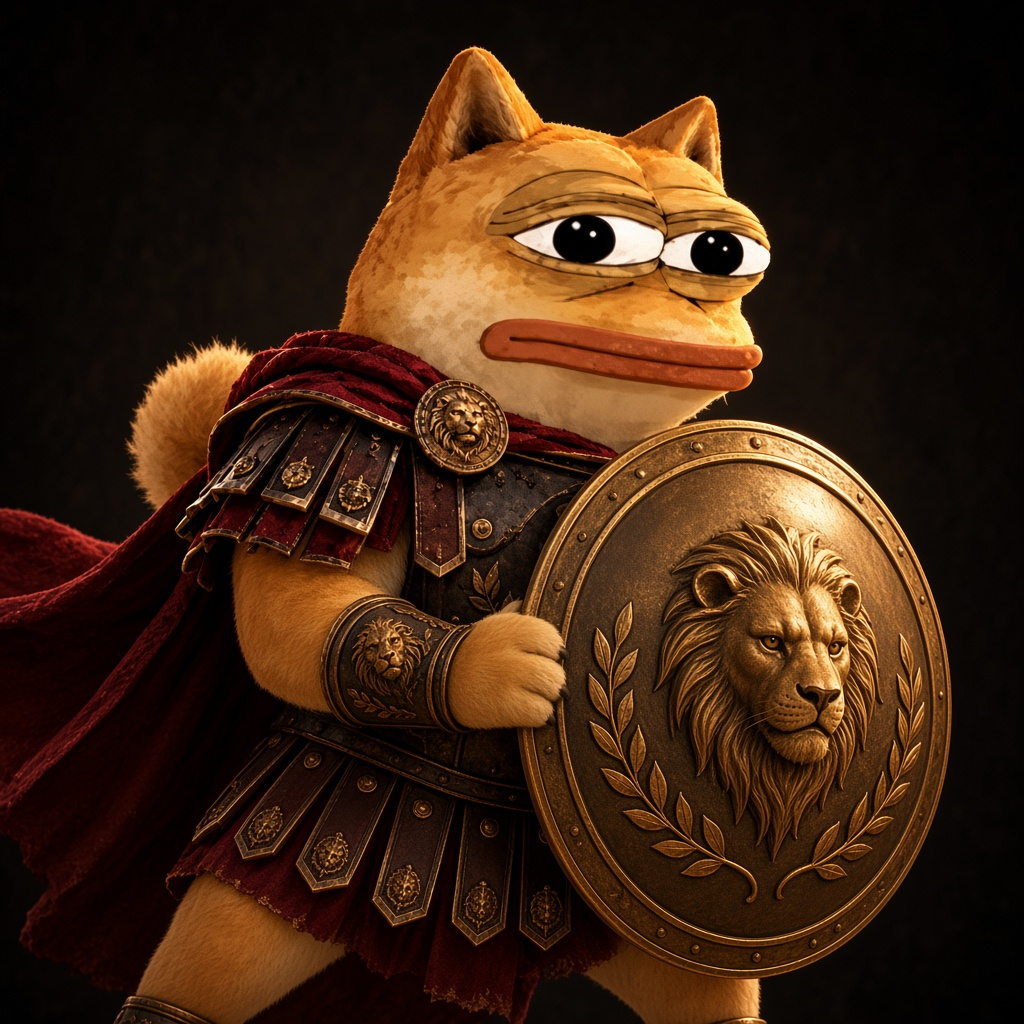 Dopeus Maximus holding a security shield